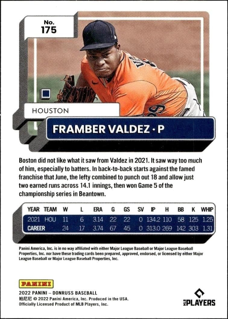 Framber Valdez - Back