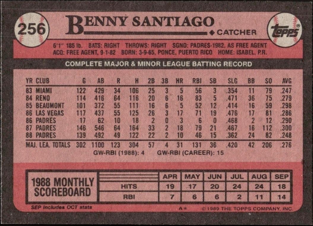 Benny Santiago - Back