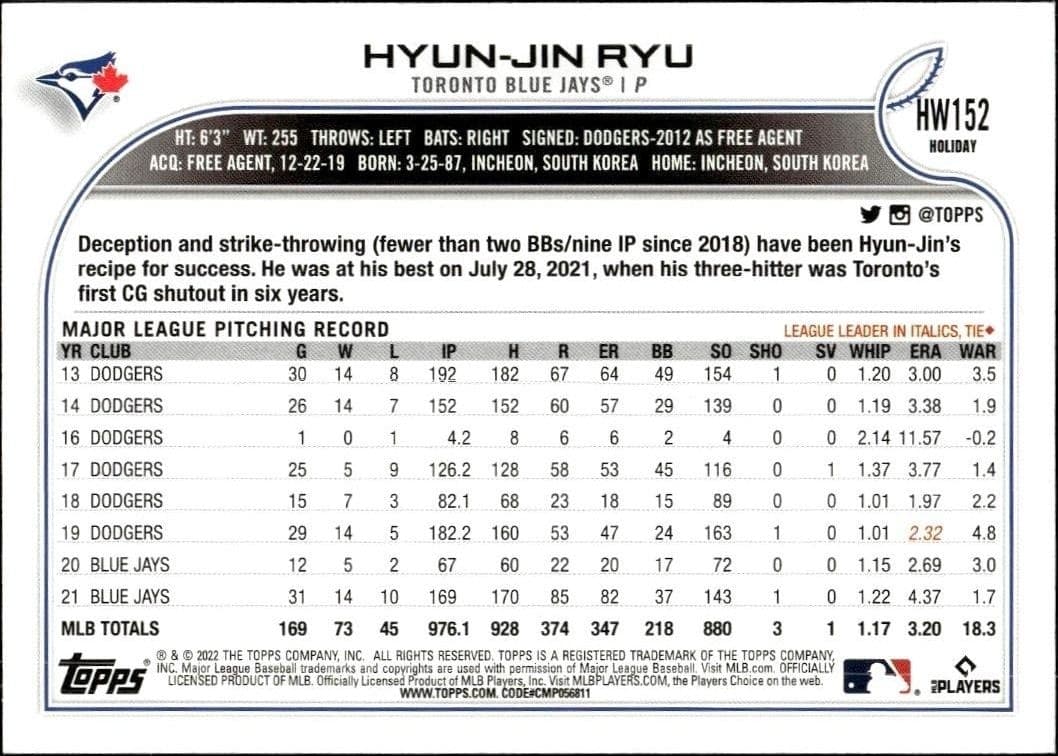 Hyun-Jin Ryu - Back