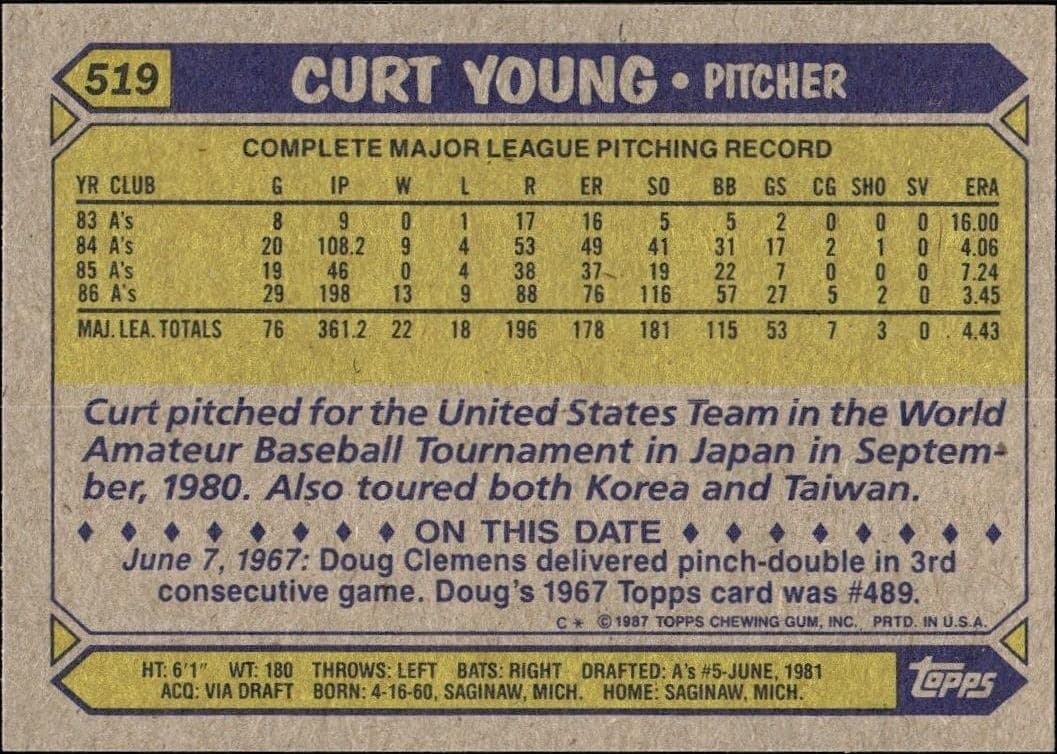 Curt Young - Back