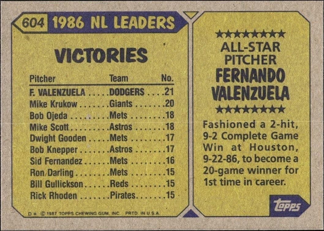 Fernando Valenzuela - Back