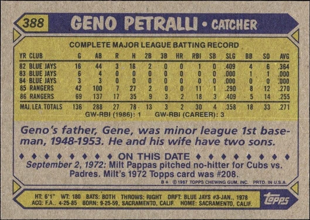Geno Petralli - Back