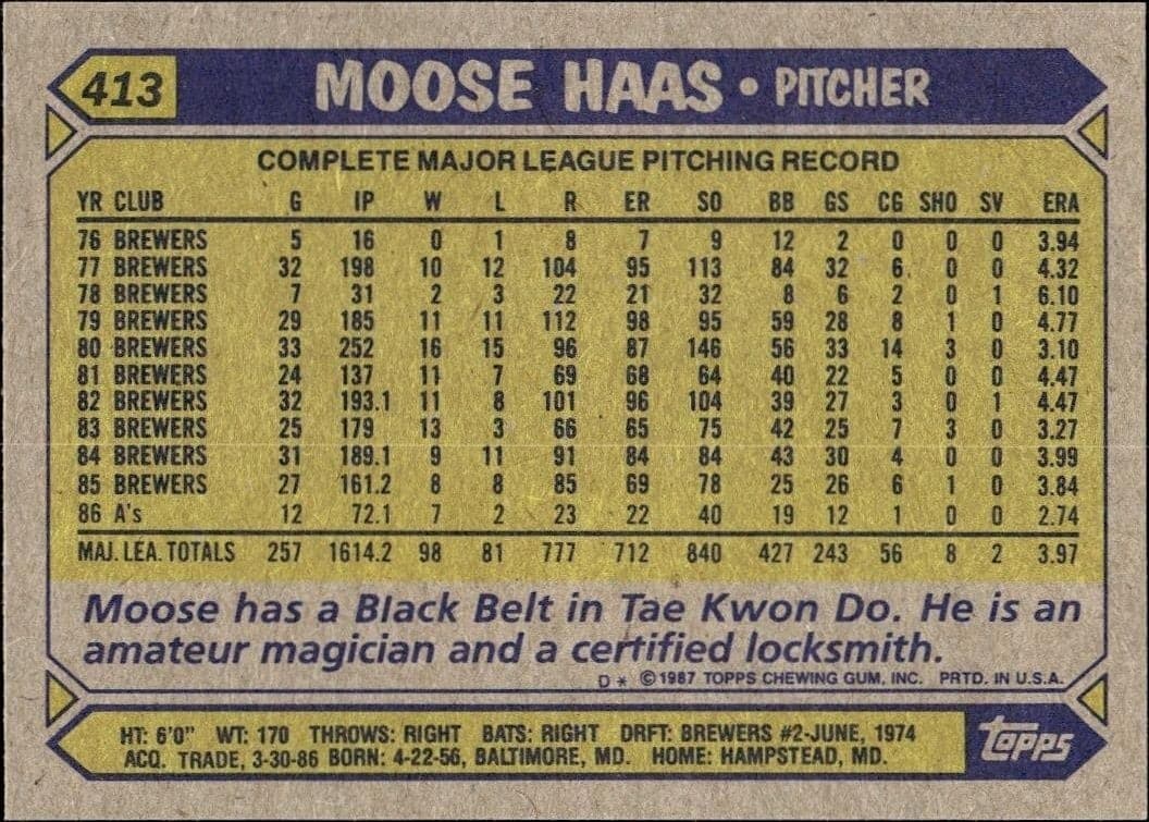 Moose Haas - Back