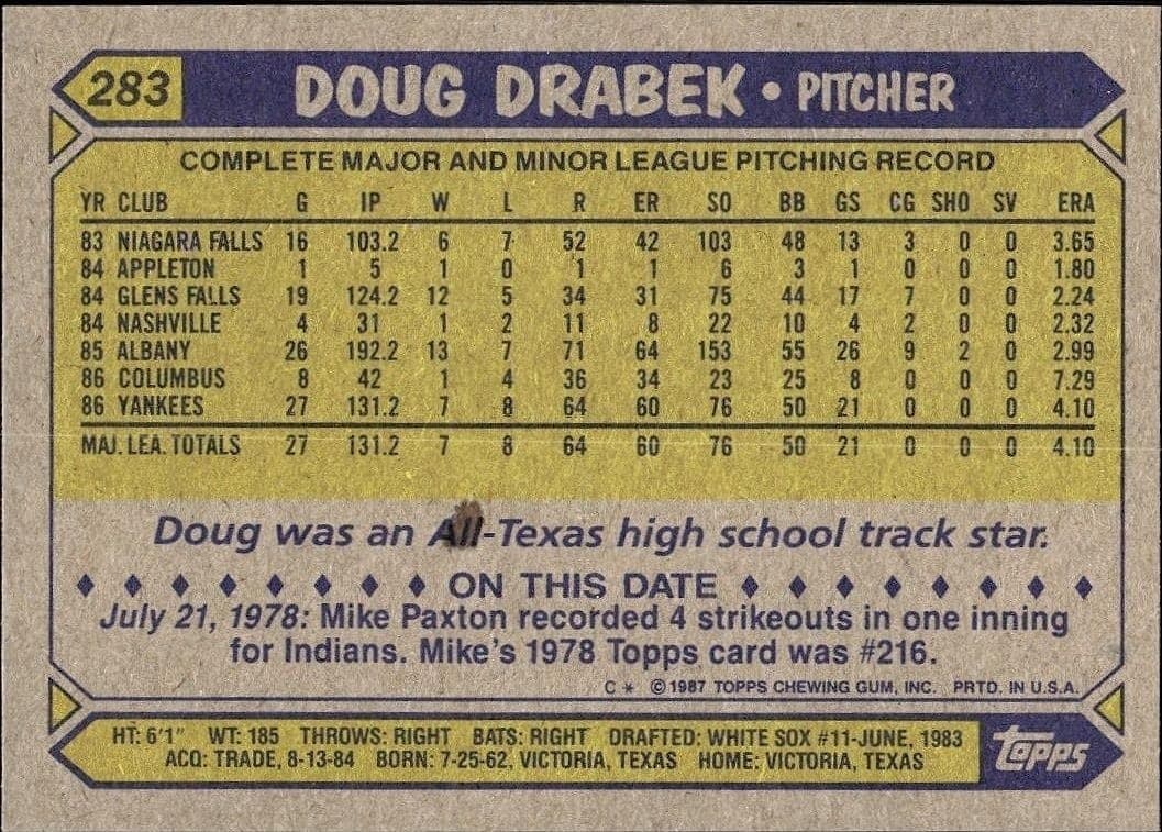 Doug Drabek - Back