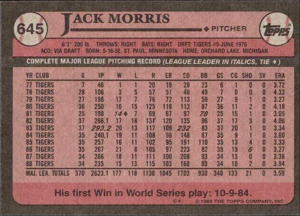 Jack Morris - Back