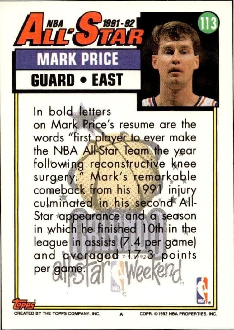 Mark Price - Back