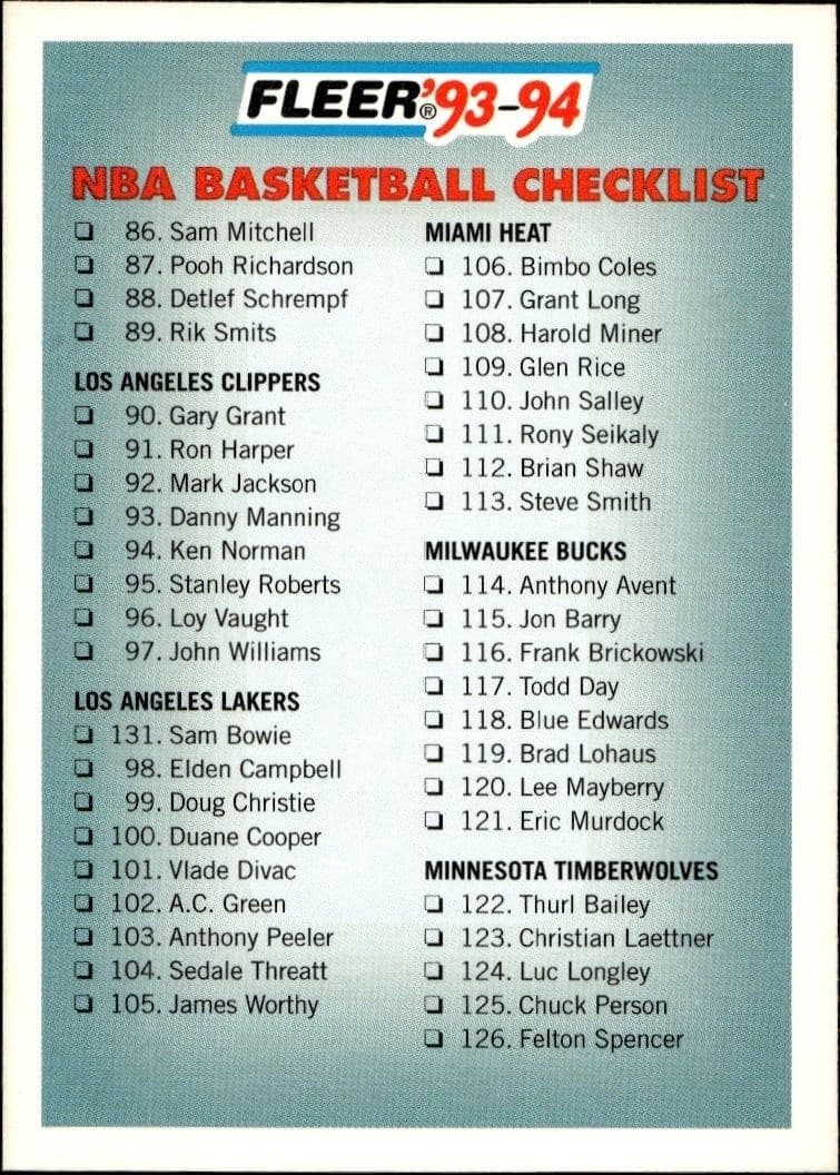 Checklist - Front