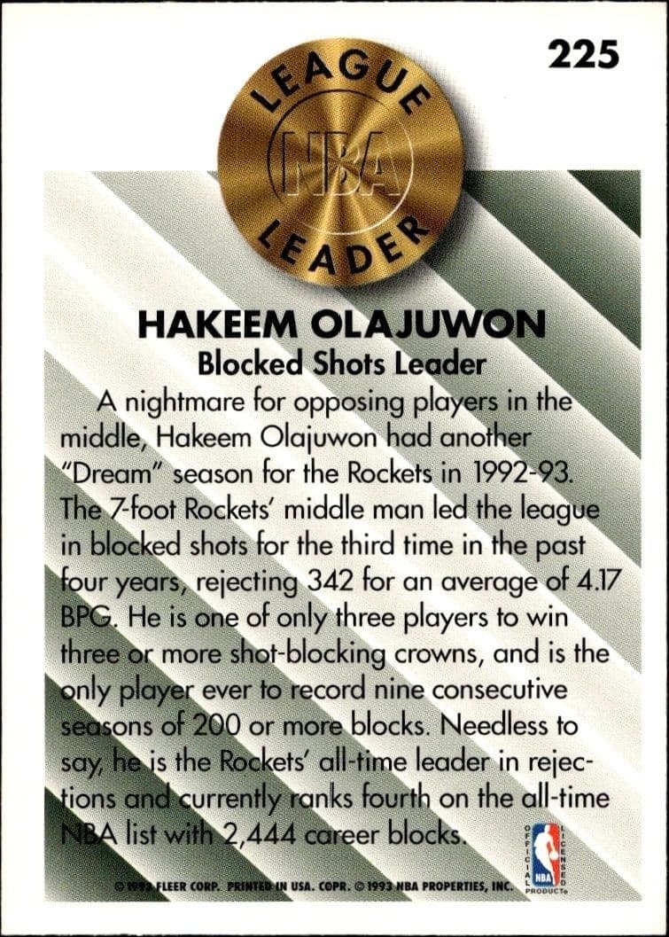 Hakeem Olajuwon - Back