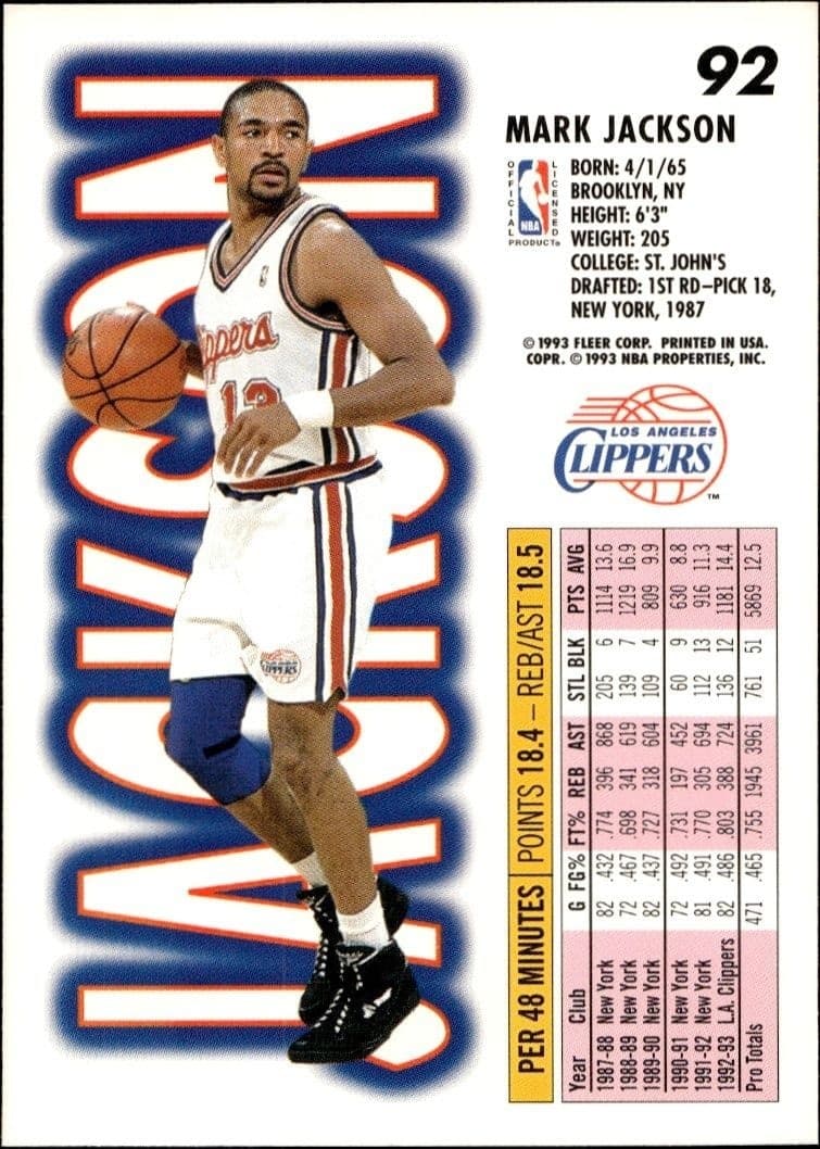 Mark Jackson - Back