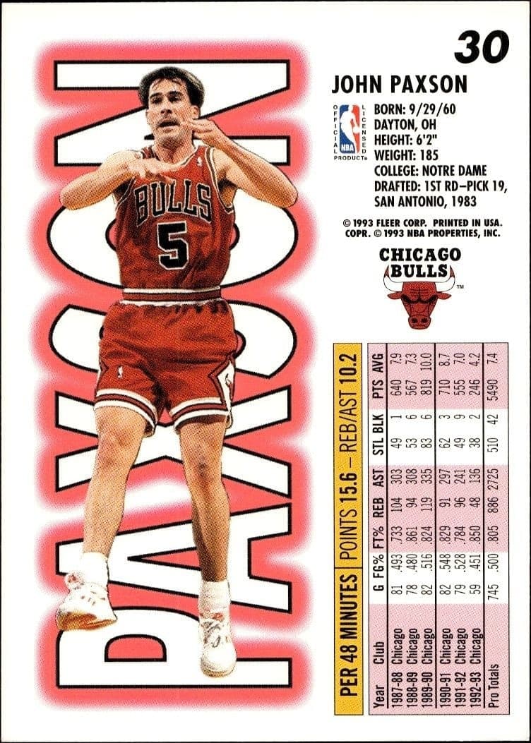 John Paxson - Back