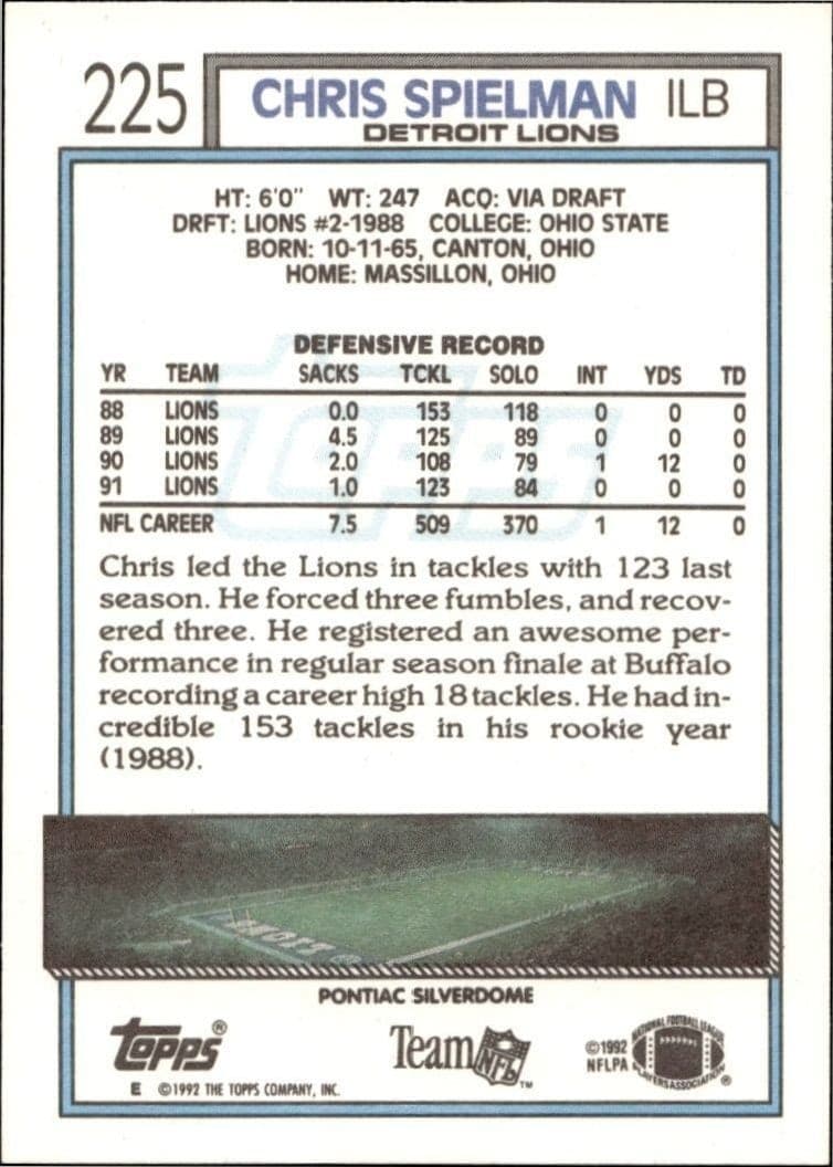 Chris Spielman - Back