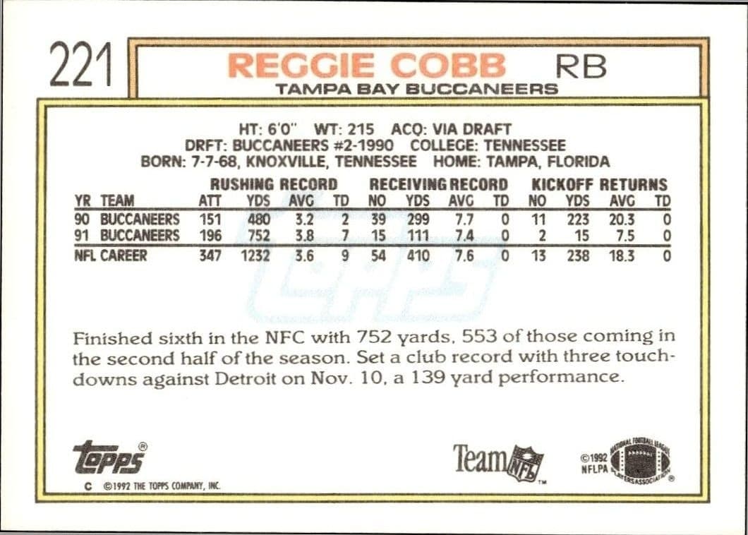 Reggie Cobb - Back