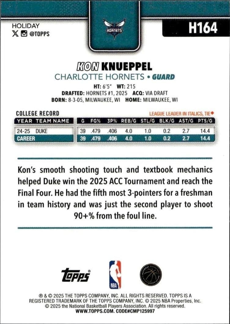 Kon Knueppel - Back