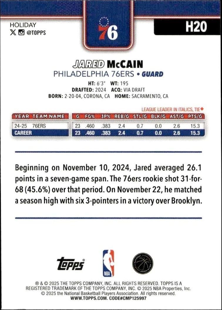 Jared McCain - Back