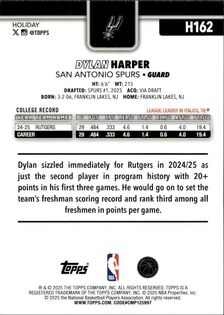 Dylan Harper - Back
