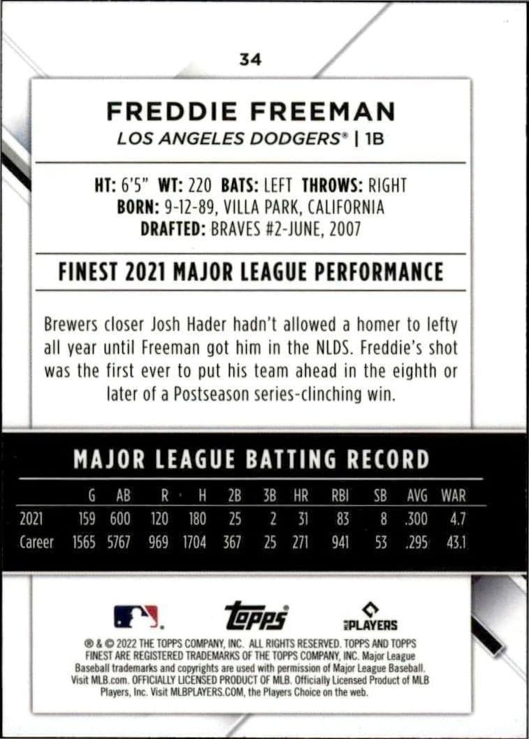 Freddie Freeman - Back