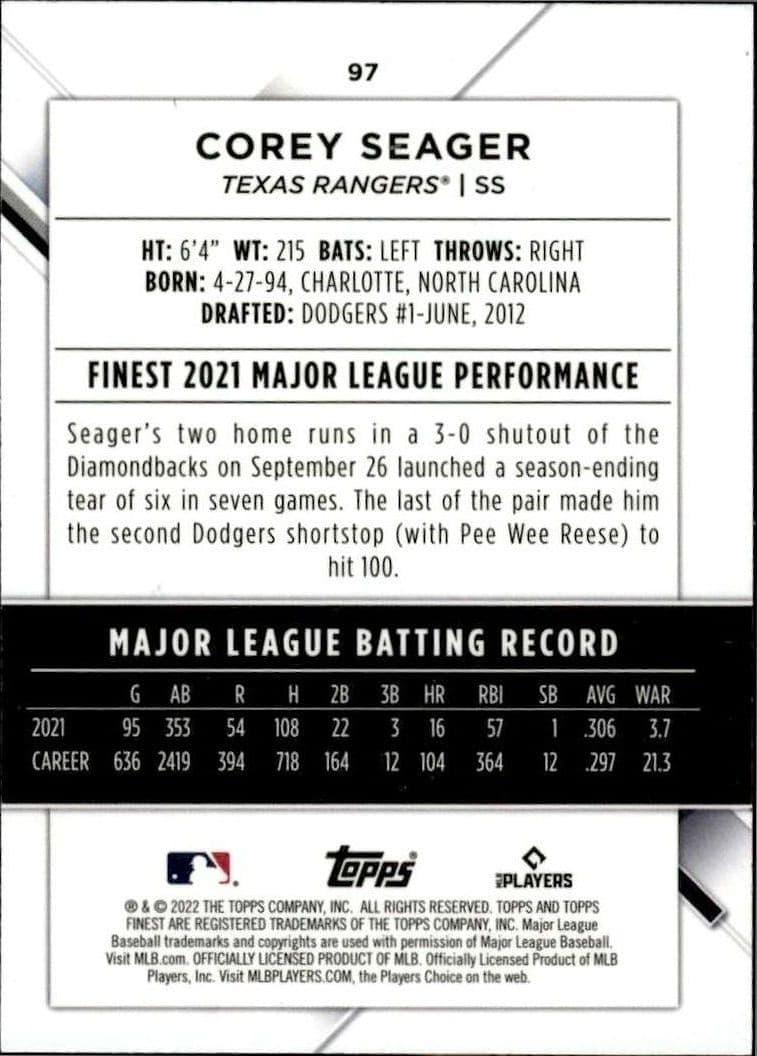 Corey Seager - Back
