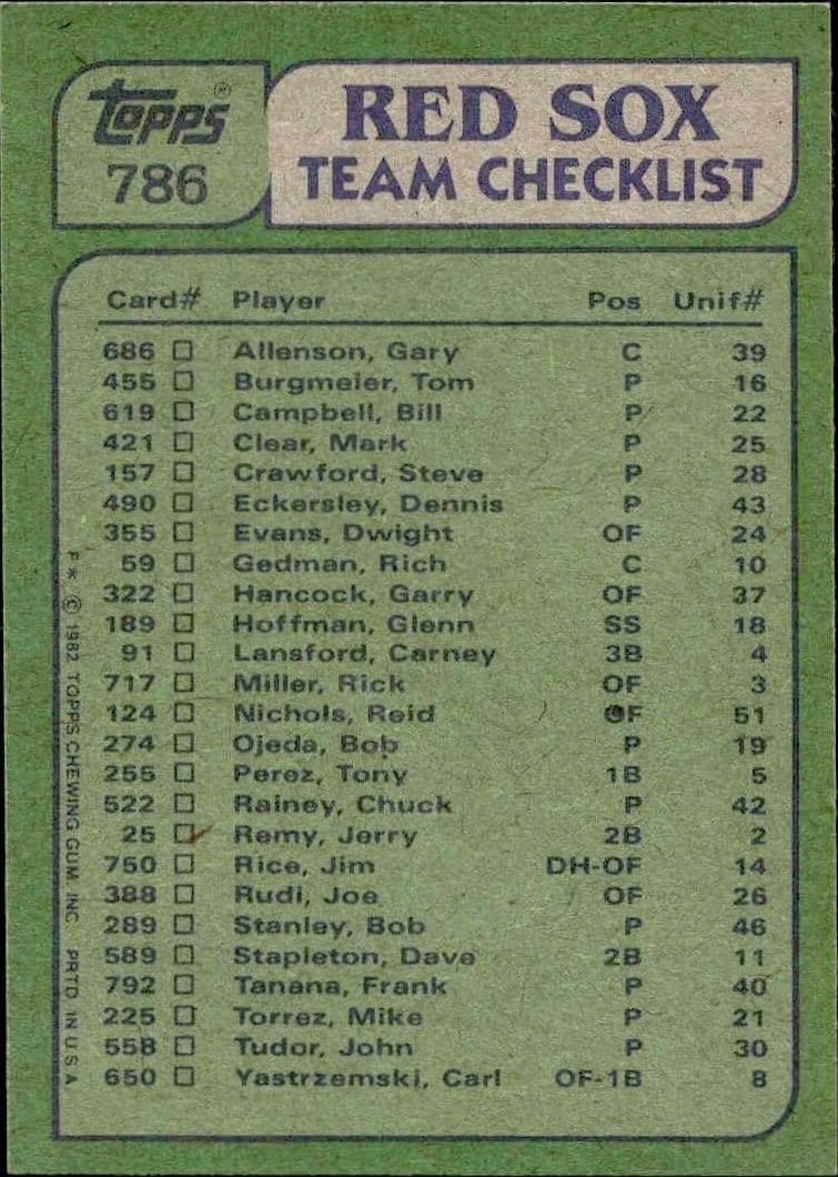 Checklist - Back