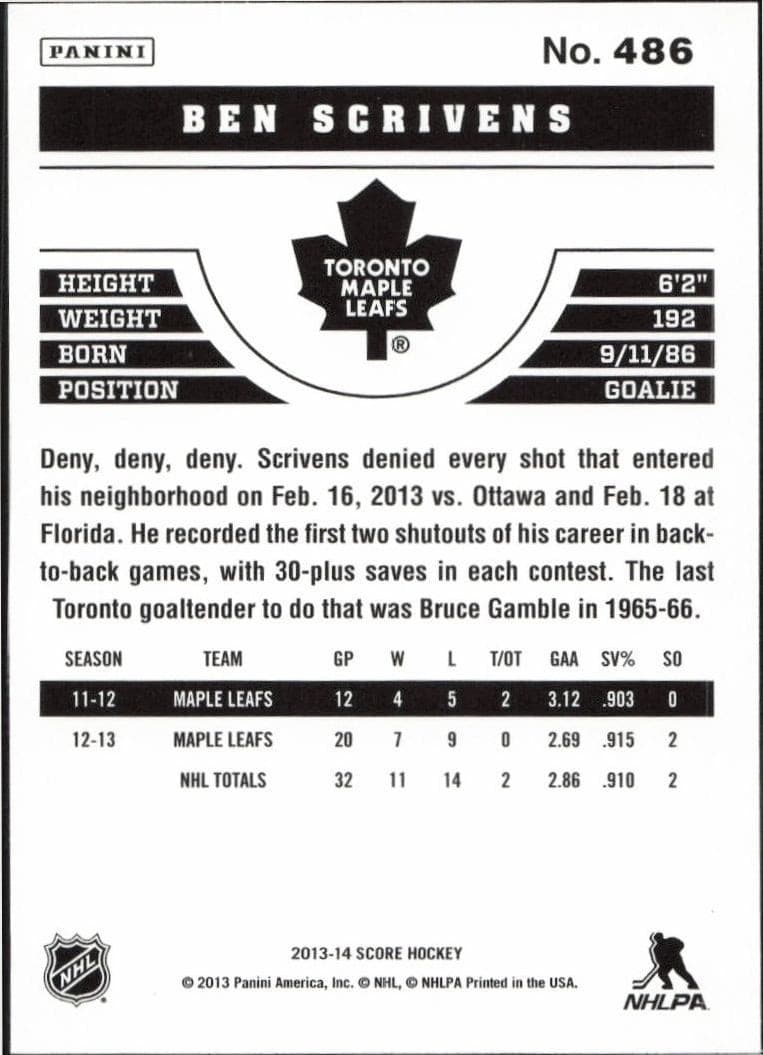 Ben Scrivens - Back