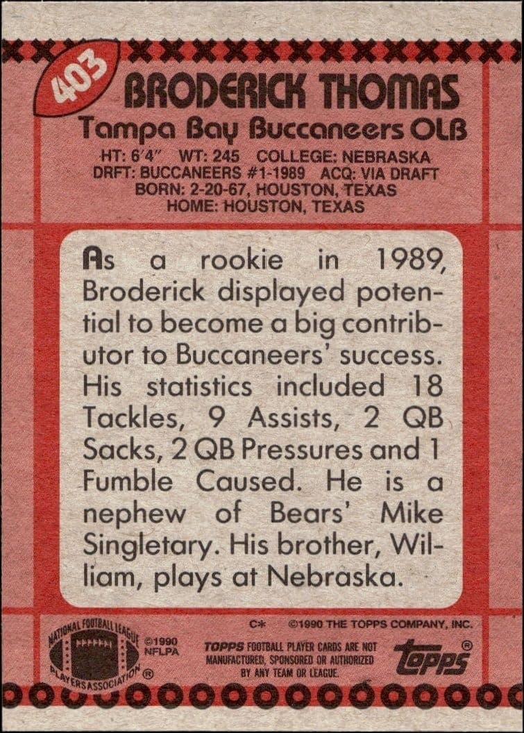 Broderick Thomas - Back