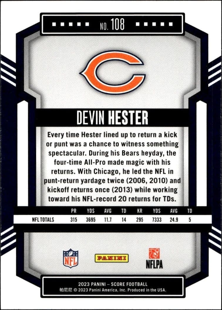 Devin Hester - Back