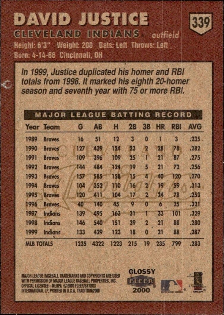 David Justice - Back