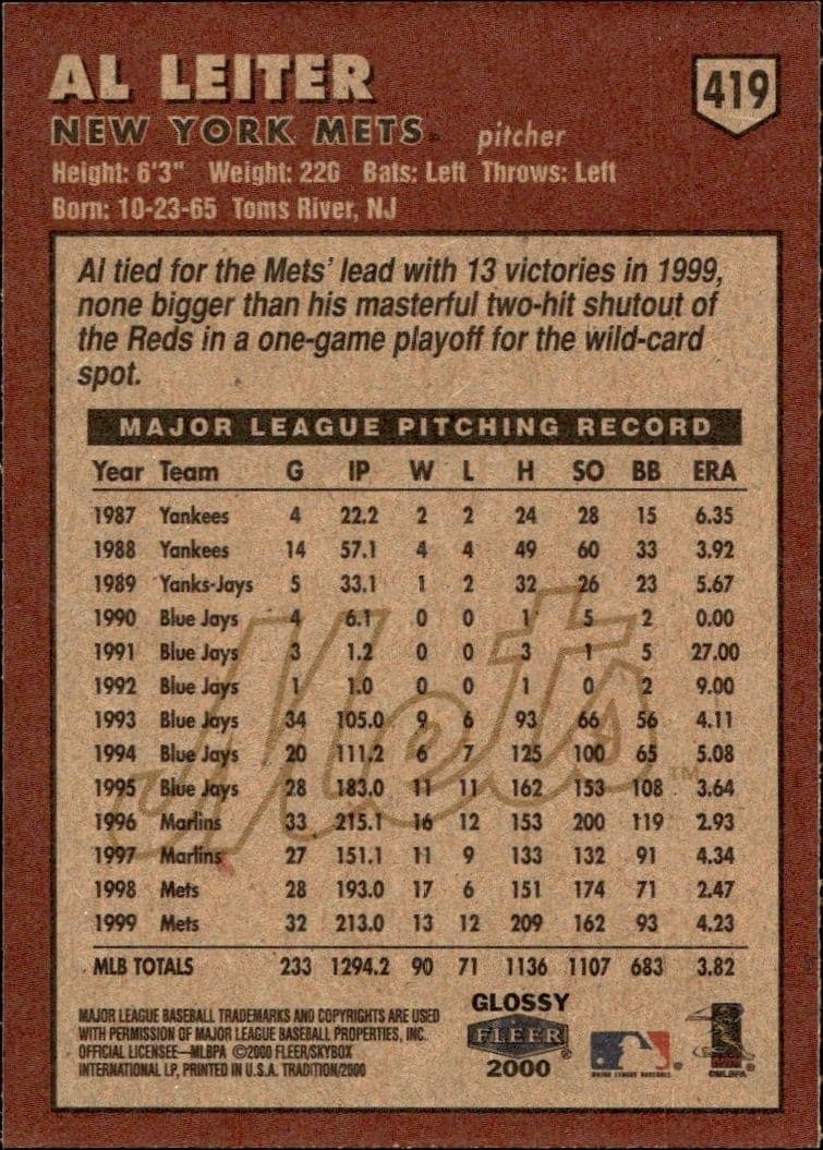 Al Leiter - Back