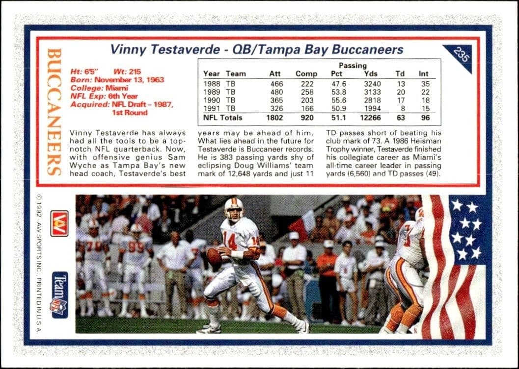 Vinny Testaverde - Back