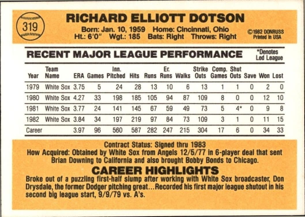 Richard Dotson - Back