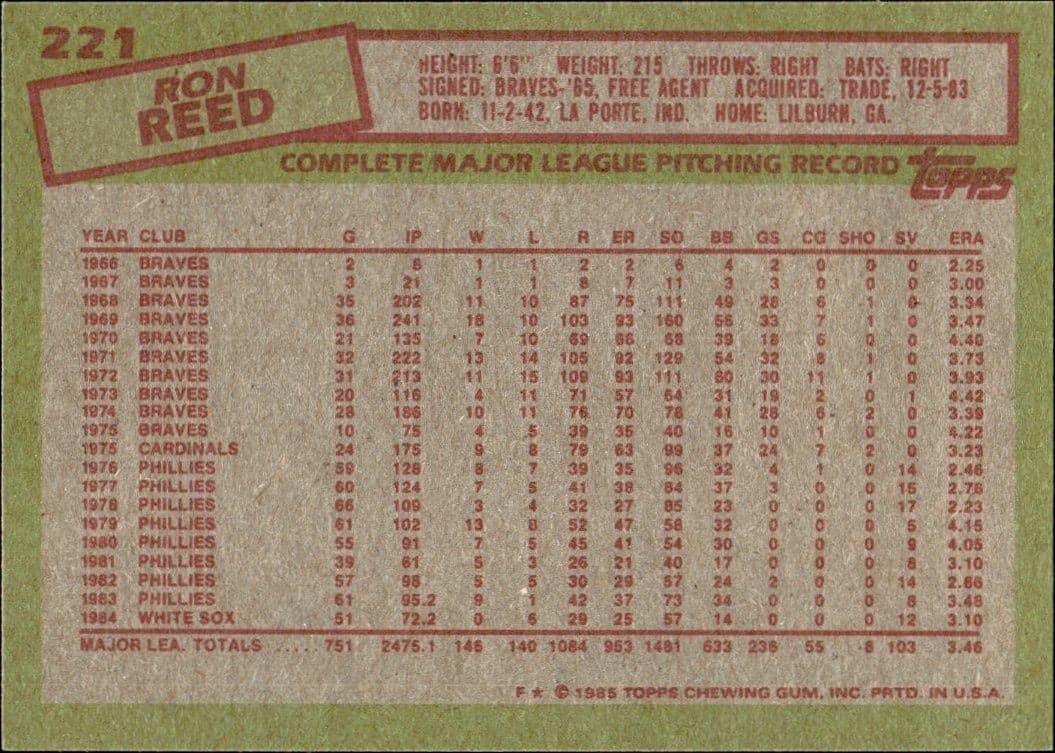 Ron Reed - Back