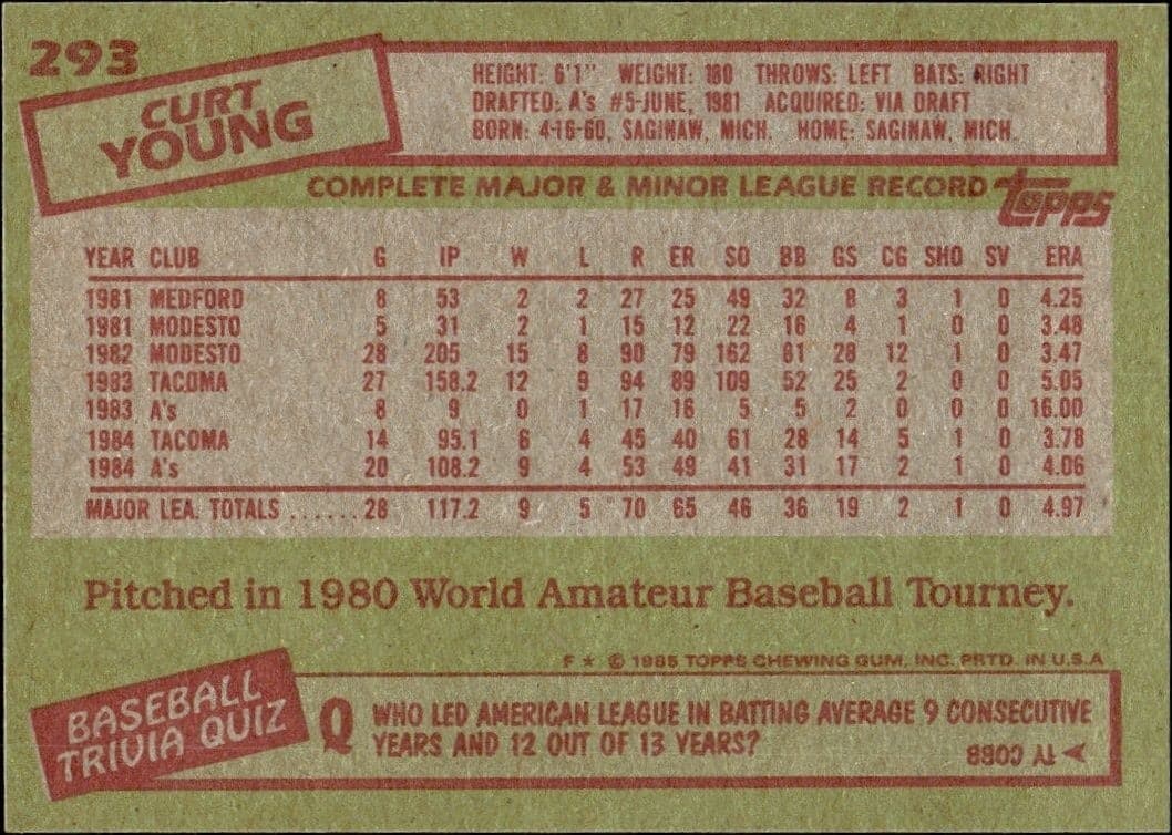 Curt Young - Back
