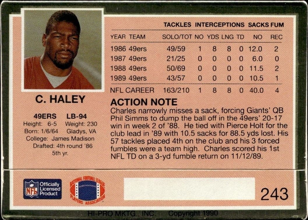 Charles Haley - Back
