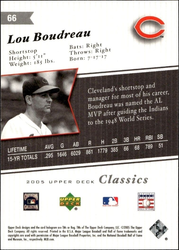 Lou Boudreau - Back