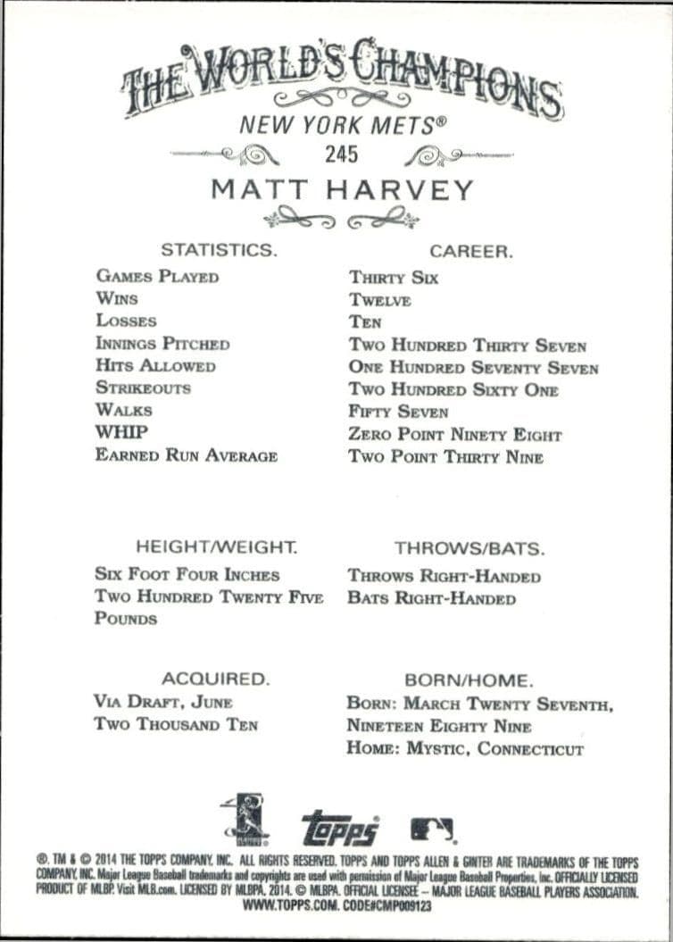 Matt Harvey - Back