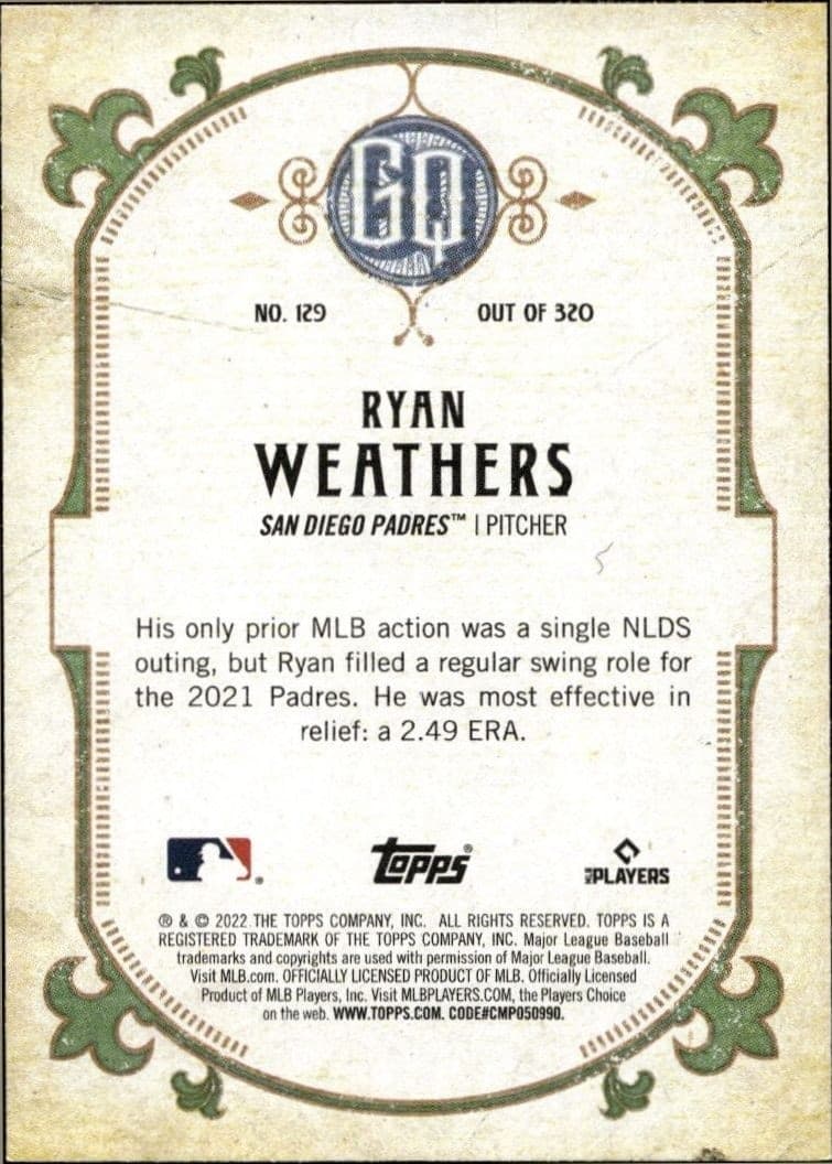 Ryan Weathers - Back