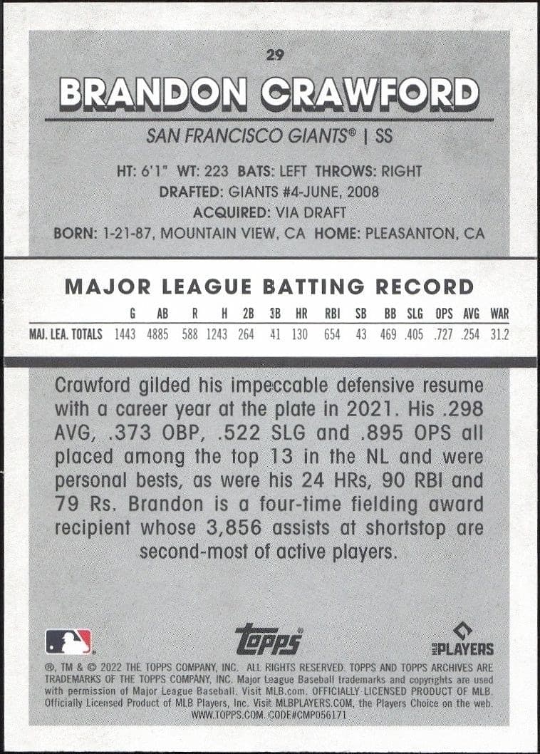 Brandon Crawford - Back
