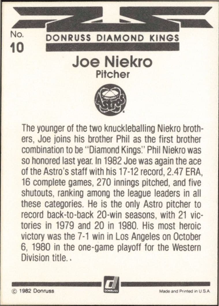 Joe Niekro - Back