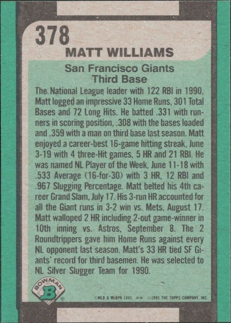 Matt Williams - Back