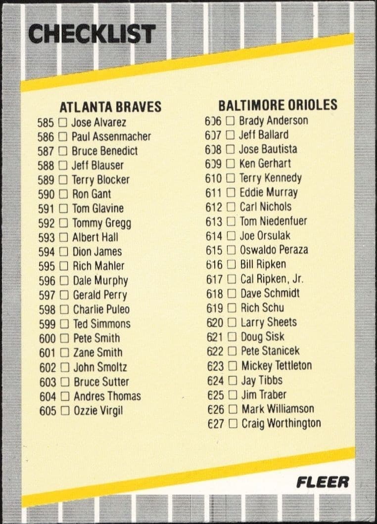 1989 Fleer Atlanta Braves #660 trading card