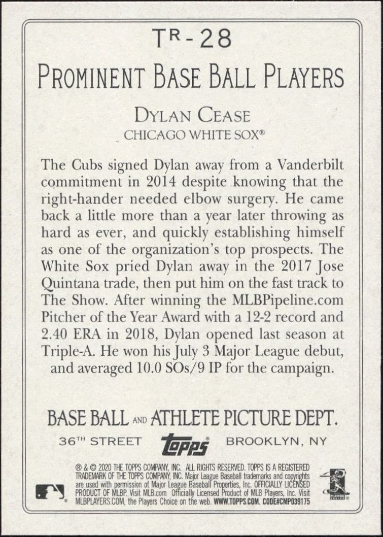 Dylan Cease - Back