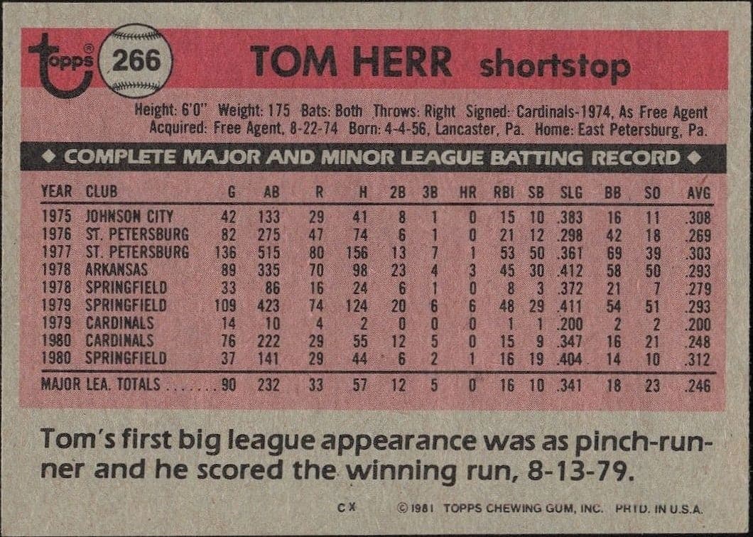 Tom Herr - Back