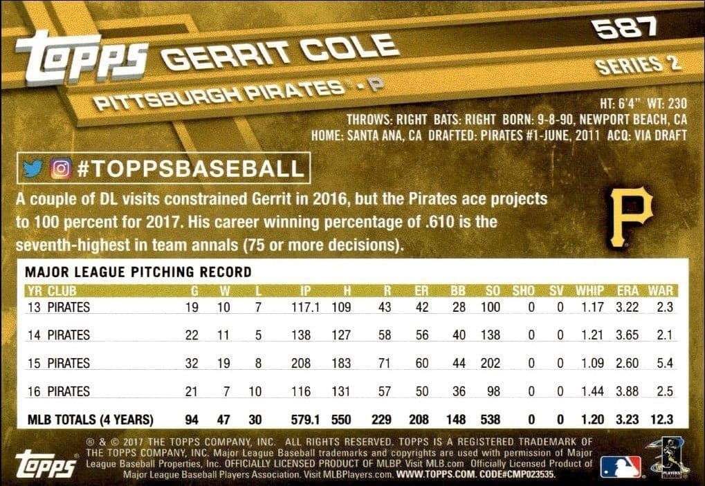 Gerrit Cole - Back