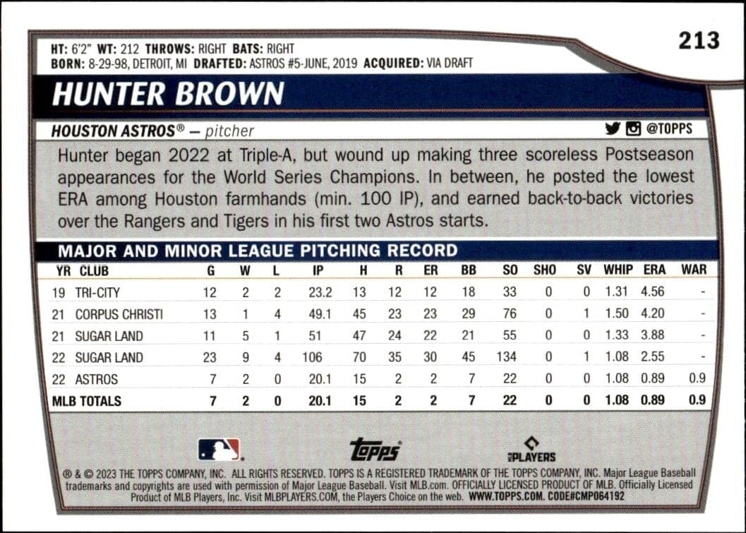 Hunter Brown - Back