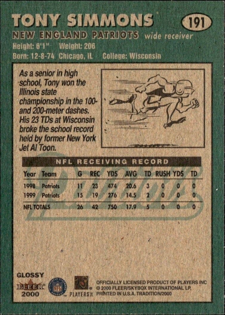 Tony Simmons - Back