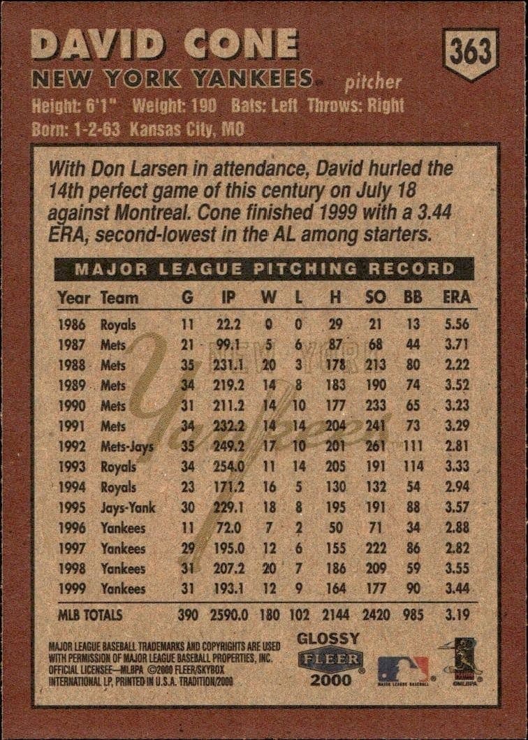 David Cone - Back