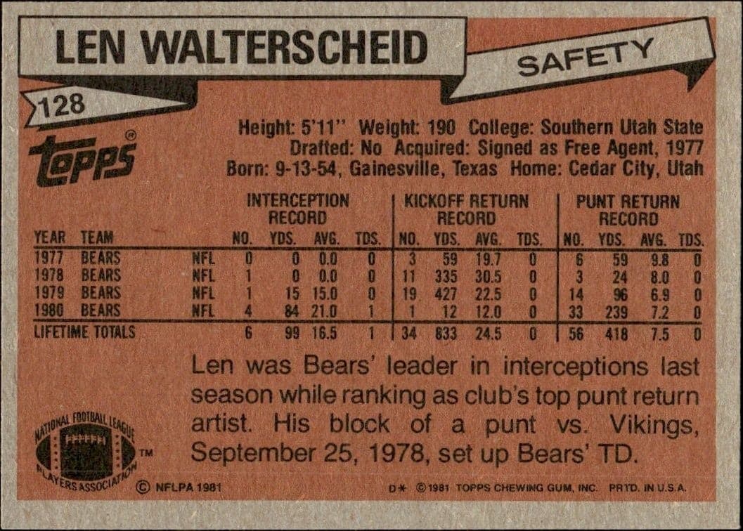 Len Walterscheid - Back