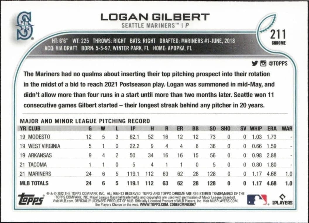 Logan Gilbert - Back