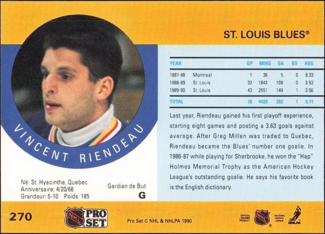 Vincent Riendeau - Back