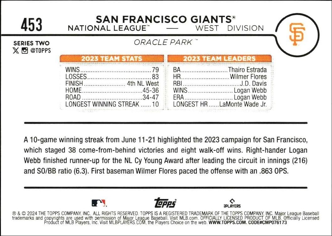 San Francisco Giants - Back