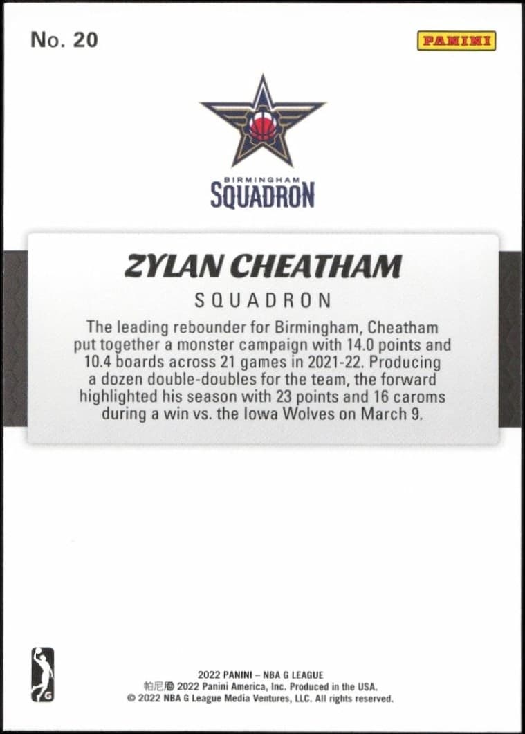 Zylan Cheatham - Back